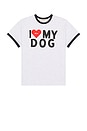 view 1 of 5 I Love My Dog Ring Tee in White