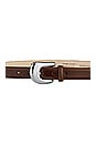 view 2 of 2 Statement Buckle Belt in Tobacco & Silver