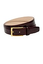 view 2 of 2 No. 5 Crocodile Embossed Belt in Bordeaux & Gold