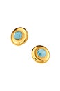 view 1 of 1 Iris Earrings in Gold & Larimar Stone