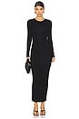 view 1 of 3 Long Sleeve Cotton Maxi Dress in Black