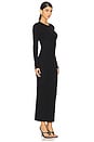 view 2 of 3 Long Sleeve Cotton Maxi Dress in Black