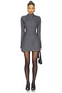 view 1 of 3 Wool Contoured Turtleneck Long Sleeve Mini Dress in Dark Grey