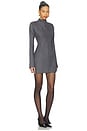 view 2 of 3 Wool Contoured Turtleneck Long Sleeve Mini Dress in Dark Grey