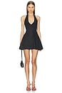 view 1 of 3 Linen Halter Neck Mini Dress in Black