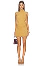view 1 of 3 Leather Suede Mini Halter Dress in Light Suede Brown