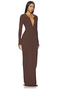 view 2 of 4 Knitted Collar Maxi Dress in Espresso Brown