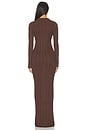 view 4 of 4 Knitted Collar Maxi Dress in Espresso Brown