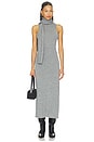 view 1 of 4 Wool Funnel Scarf Dress in Dark Grey