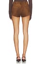 view 4 of 6 Leather Suede Mini Short in Brown Suede