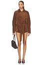 view 5 of 6 Leather Suede Mini Short in Brown Suede
