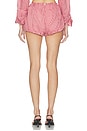 view 4 of 6 Linen Balloon Short in Gingham Red