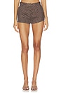 view 1 of 6 SHORT EN LIN in Brown & White Polka Dot
