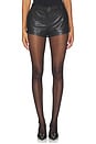 view 1 of 6 Lamb Leather Distressed Mini Short in Distressed Brown