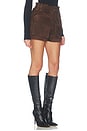 view 2 of 6 Lamb Leather Suede Pocket Mini Short in Espresso Brown