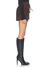 view 4 of 6 Lamb Leather Suede Pocket Mini Short in Espresso Brown