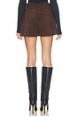 view 5 of 6 Lamb Leather Suede Pocket Mini Short in Espresso Brown
