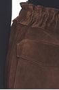 view 7 of 6 Lamb Leather Suede Pocket Mini Short in Espresso Brown