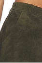 view 7 of 6 Lamb Leather Suede Short in Olive Green
