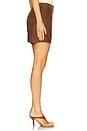 view 3 of 6 레더 숏츠 in Suede Honey Brown