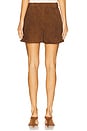 view 4 of 6 레더 숏츠 in Suede Honey Brown
