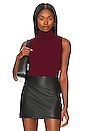 view 1 of 4 Sleeveless Roll Neck Top in Burgundy