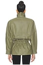 view 3 of 4 Leather Cinched Mid Jacket in Olive Green