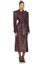 view 3 of 4 x REVOLVE Leather Suede Trench Coat in Pebble Burgundy