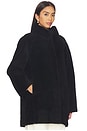 view 3 of 5 Shearling High Neck Mid Length Jacket in Black