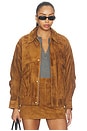 view 1 of 5 Leather Suede Rr Jacket in Caramel