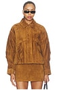 view 2 of 5 Leather Suede Rr Jacket in Caramel