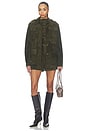 view 6 of 5 Lamb Leather Suede Mid Jacket in Olive Green
