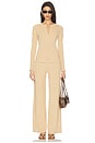 view 5 of 6 Fine Knit Ribbed Straight Leg Pant in Tan