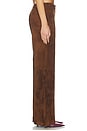 view 3 of 6 Leather Suede Straight Leg Pant in Suede Honey Brown