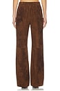 view 4 of 6 Leather Suede Straight Leg Pant in Suede Honey Brown