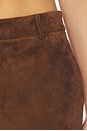 view 6 of 6 Leather Suede Straight Leg Pant in Suede Honey Brown