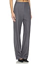 view 2 of 6 Twill Pleated Straight Leg Trouser in Dark Grey