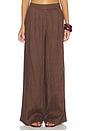 view 1 of 6 Linen Palazzo Trouser in Brown