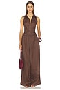 view 5 of 6 Linen Palazzo Trouser in Brown