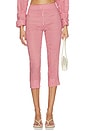view 1 of 6 Linen Capri Pant in Gingham Red