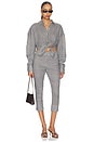 view 5 of 6 x REVOLVE Linen Capri Pant in Black & White Gingham
