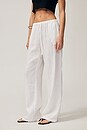 view 1 of 7 Linen Drawstring Trouser in White