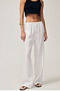 view 3 of 7 Linen Drawstring Trouser in White