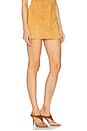 view 2 of 6 Leather Suede Mini Skirt in Suede Tan