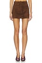 view 1 of 6 가죽 스웨이드 미니 스커트 in Chestnut Brown