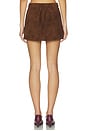 view 4 of 6 가죽 스웨이드 미니 스커트 in Chestnut Brown