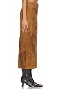 view 4 of 6 Leather Suede Maxi Skirt in Caramel
