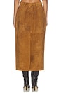 view 5 of 6 Leather Suede Maxi Skirt in Caramel