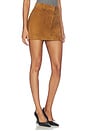 view 2 of 6 Lamb Leather Suede Mini Skirt in Caramel