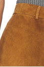 view 7 of 6 Lamb Leather Suede Mini Skirt in Caramel